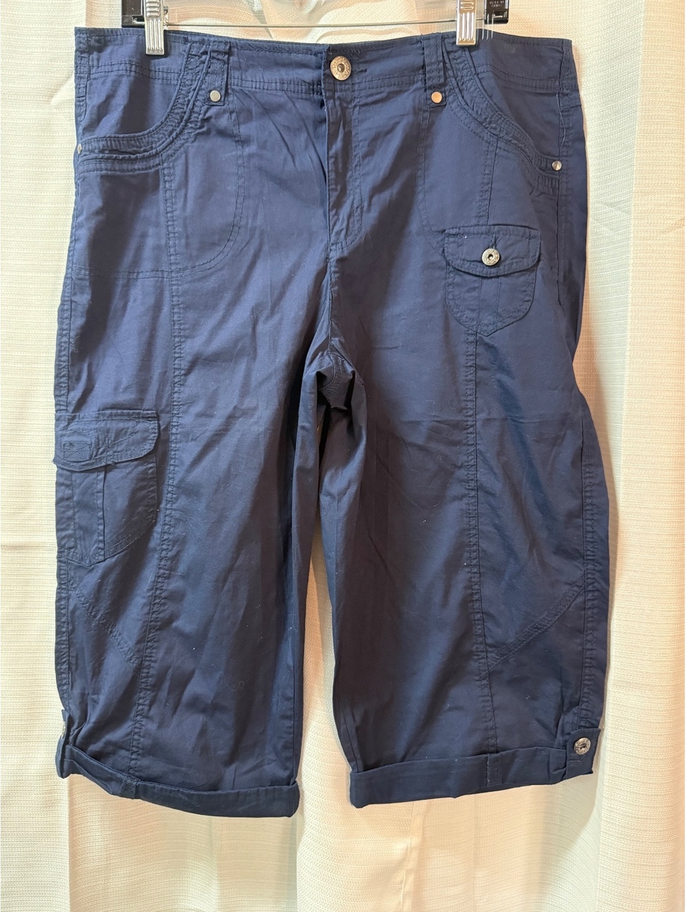 Style & Co. Women's Navy Blue Capri Cargo Pants Size 14